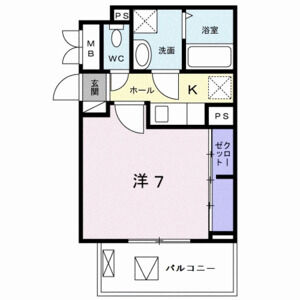 1K 間取り図