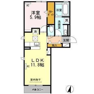 1LDK 間取り図