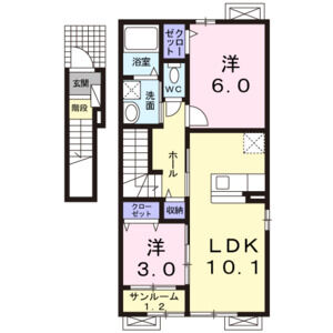 2LDK 間取り図