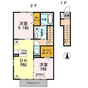 2DK 間取り図