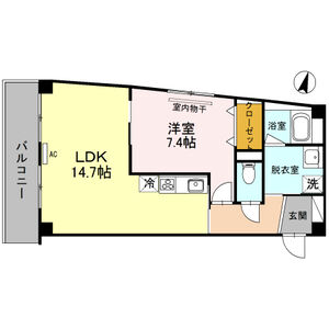 1LDK 間取り図