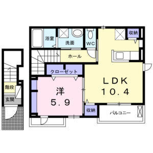 1LDK 間取り図