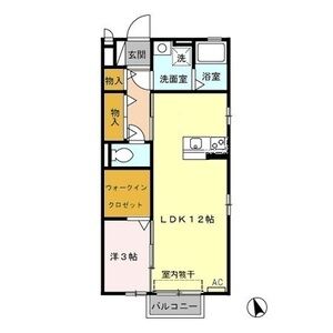 1LDK 間取り図
