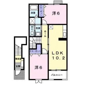 2LDK 間取り図