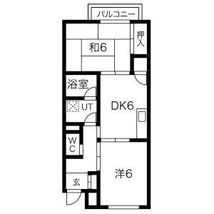 2DK 間取り図