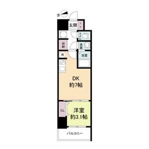 1DK 間取り図