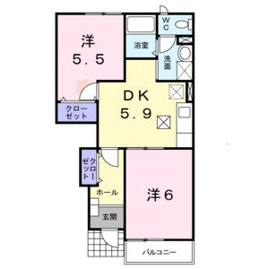 2DK 間取り図