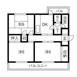 3DK 間取り図