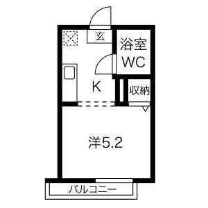 1K 間取り図
