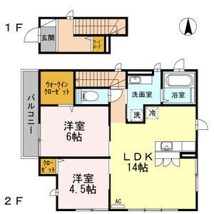 2LDK 間取り図