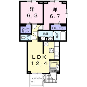 2LDK 間取り図
