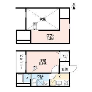 1K 間取り図