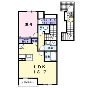 1LDK 間取り図