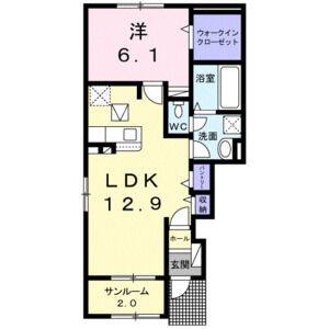 1LDK 間取り図
