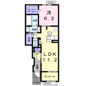 1LDK 間取り図