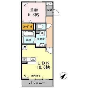 1LDK 間取り図