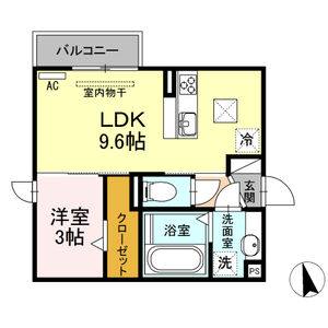1LDK 間取り図