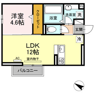 1LDK 間取り図