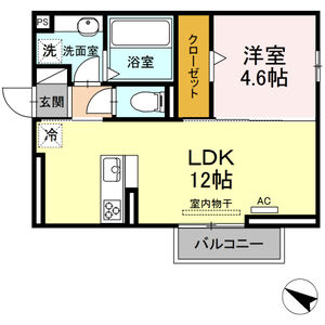 1LDK 間取り図