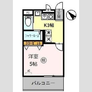 1K 間取り図