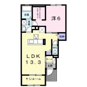 1LDK 間取り図