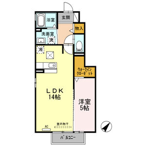 1LDK 間取り図