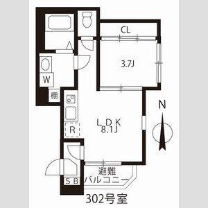 1LDK 間取り図