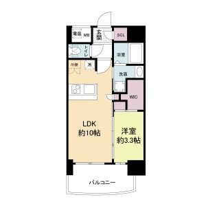 1LDK 間取り図