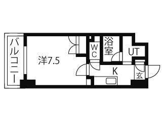 1K 間取り図