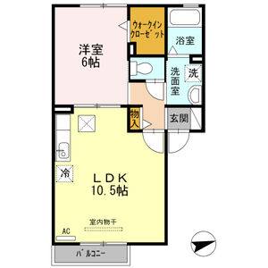 1LDK 間取り図