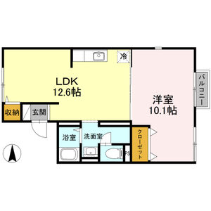 1LDK 間取り図