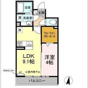 1LDK 間取り図