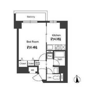 1DK 間取り図