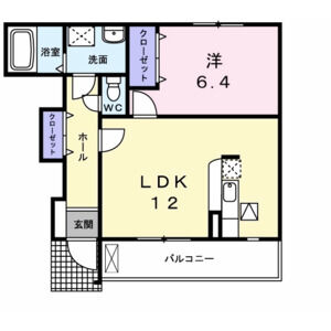 1LDK 間取り図