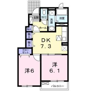 2DK 間取り図
