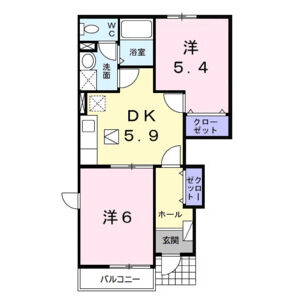 2DK 間取り図