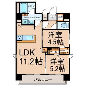 2LDK 間取り図