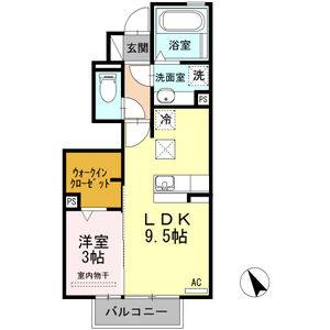 1LDK 間取り図