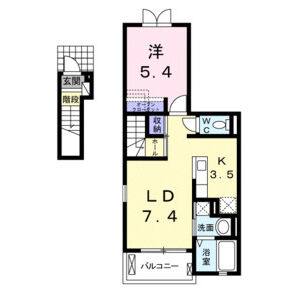 1LDK 間取り図