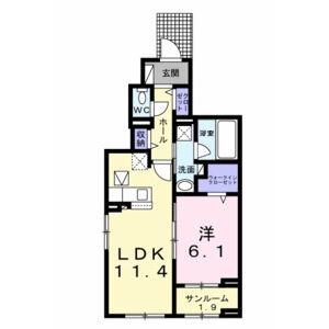 1LDK 間取り図