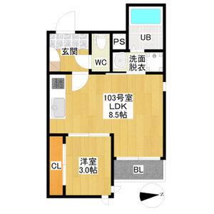 1LDK 間取り図