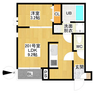 1LDK 間取り図