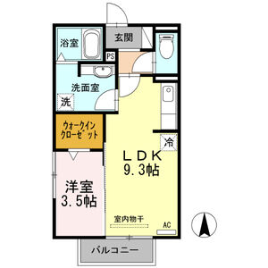 1LDK 間取り図