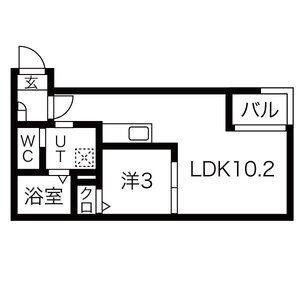 1LDK 間取り図