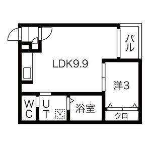 1LDK 間取り図