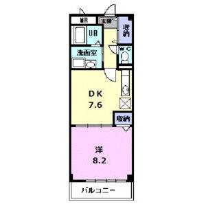 1DK 間取り図