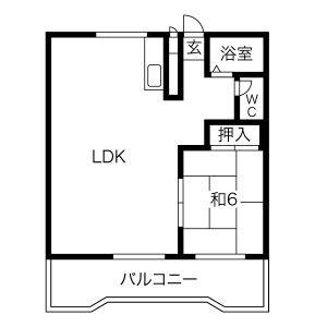 1LDK 間取り図