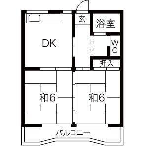 2DK 間取り図
