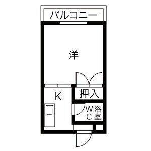 1K 間取り図