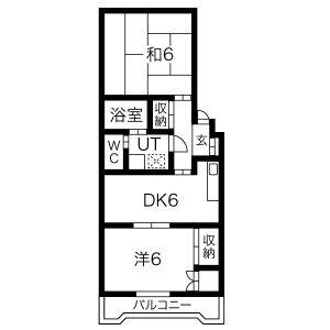 2DK 間取り図